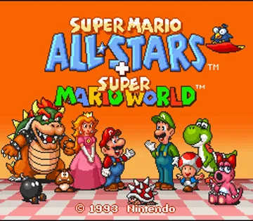 Super Mario All-Stars and Super Mario World (Europe) screen shot title